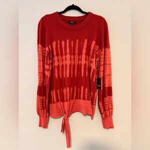 Simply Vera Vera Wang Red and Orange Tie-Dye Sweater Size Medium. NWT
